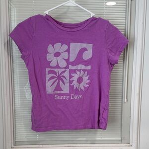 Old Navy Girls' Purple 'Sunny Days' Graphic Short Sleeve Tee